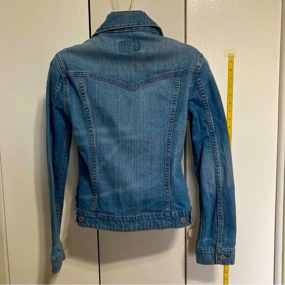 LEVIs Jean Trucker Blue Denim Buttoned Jacket Womens Medium - Picture 7 of 16